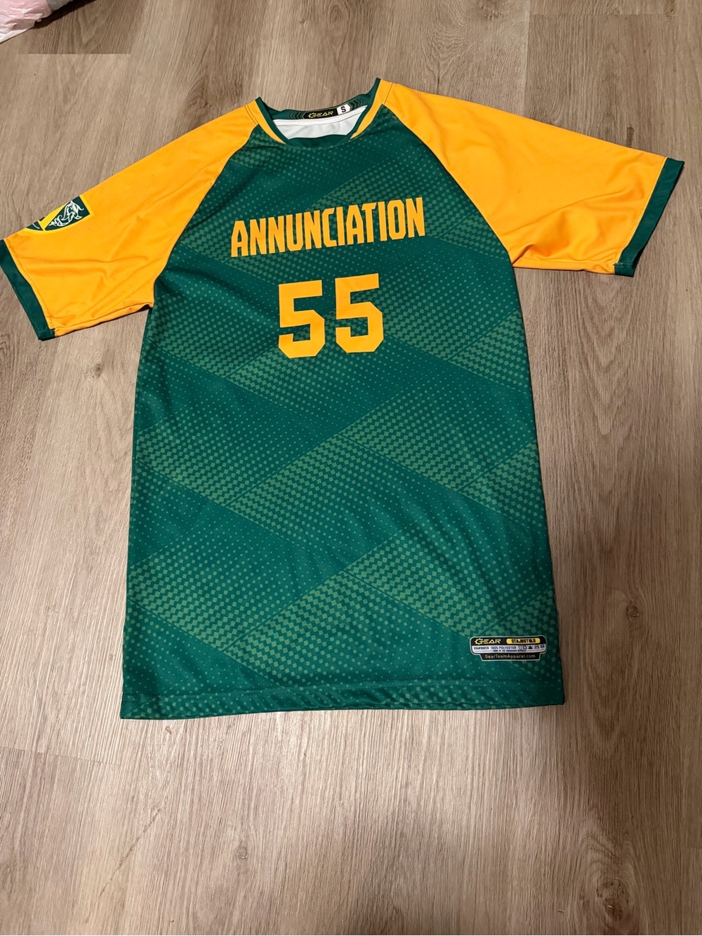 Team Apparel Green and Yellow Men’s Athletic Jersey - #55